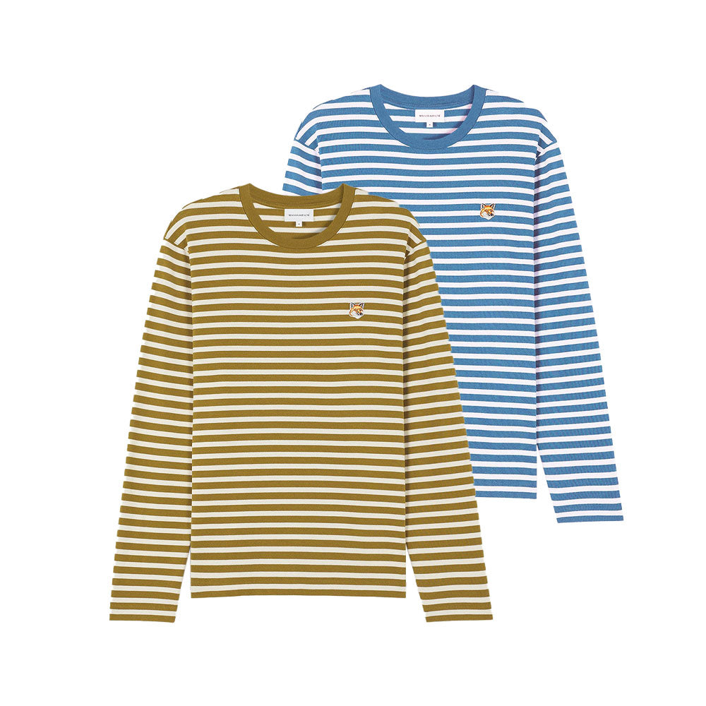 Maison Kitsuné Fox Head Patch Regular Marin Tee Shirt (LM00105KJ0046)