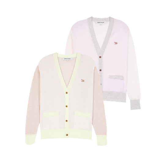 Maison Kitsuné Pastel Contrast Fox Head Cardigan (MW00505KT1036)