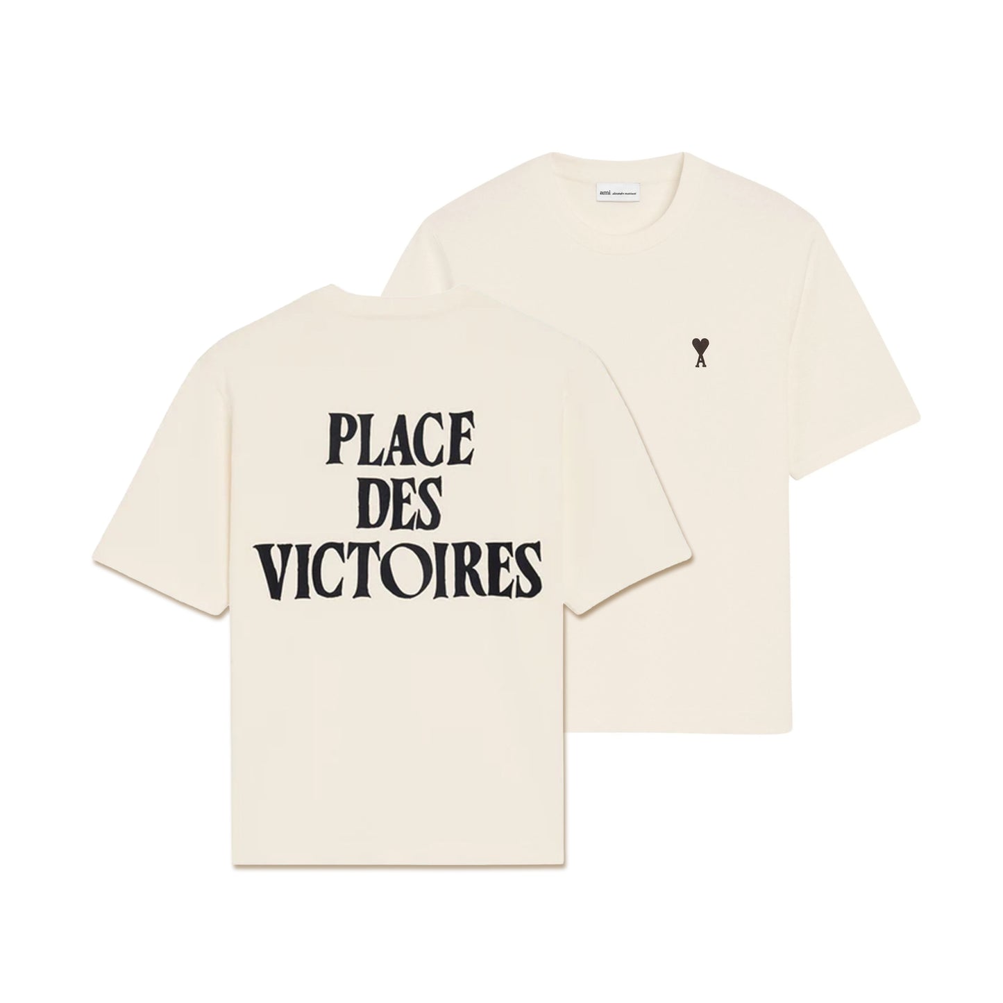 AMI Paris Boxy Fit ADC T-Shirt with Signature Print at Back UTS387.726 White