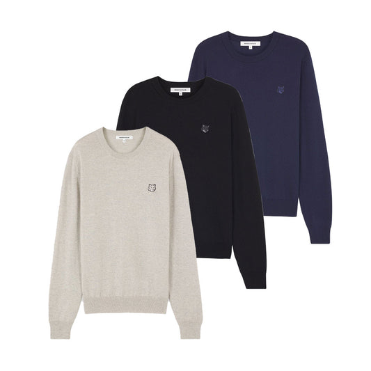 Maison Kitsuné Grey Fox Patch Classic Sweater (MM00815KT1036)