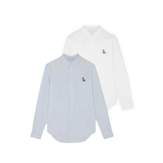 Maison Kitsuné Dressed Fox Patch Relaxed Shirt White (KM00488WC2010)