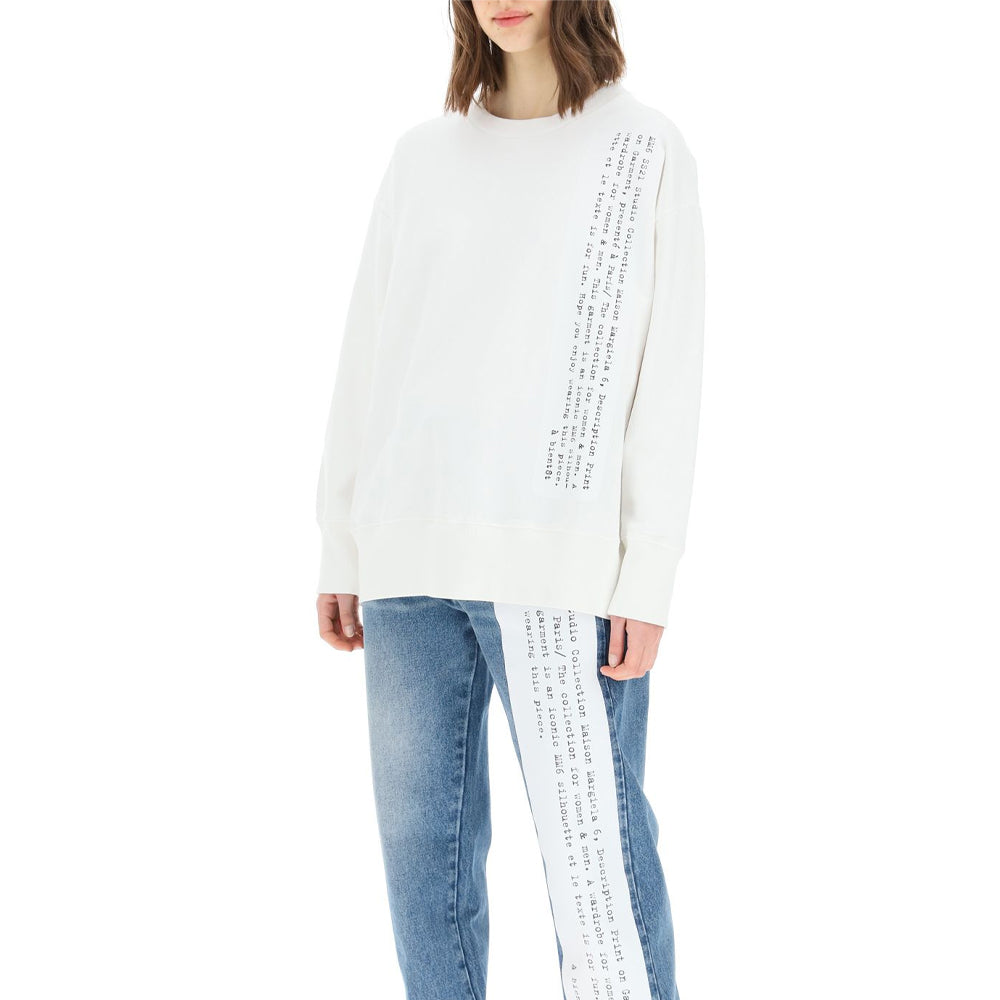 MM6 Maison Margiela Letter-Print Sweatshirt – S62GU0048 (White)