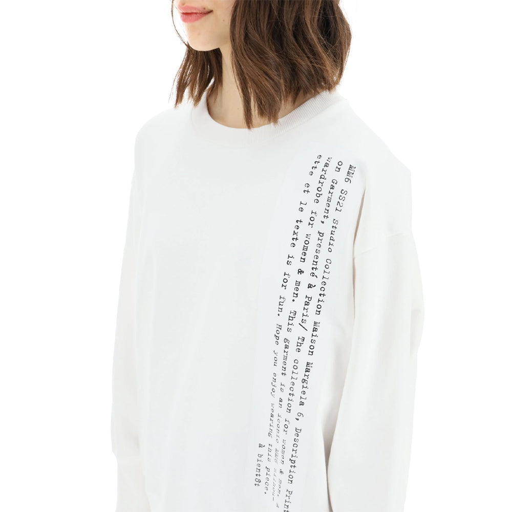 MM6 Maison Margiela Letter-Print Sweatshirt – S62GU0048 (White)