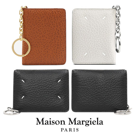 Maison Margiela Four Stitches Card Holder with Key Ring (S56UI0128 P4455)