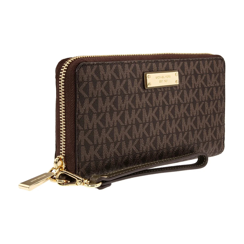 Michael Kors Jet Set Travel Logo LG Continental Wristlet Wallet (32S7GTTE9B)