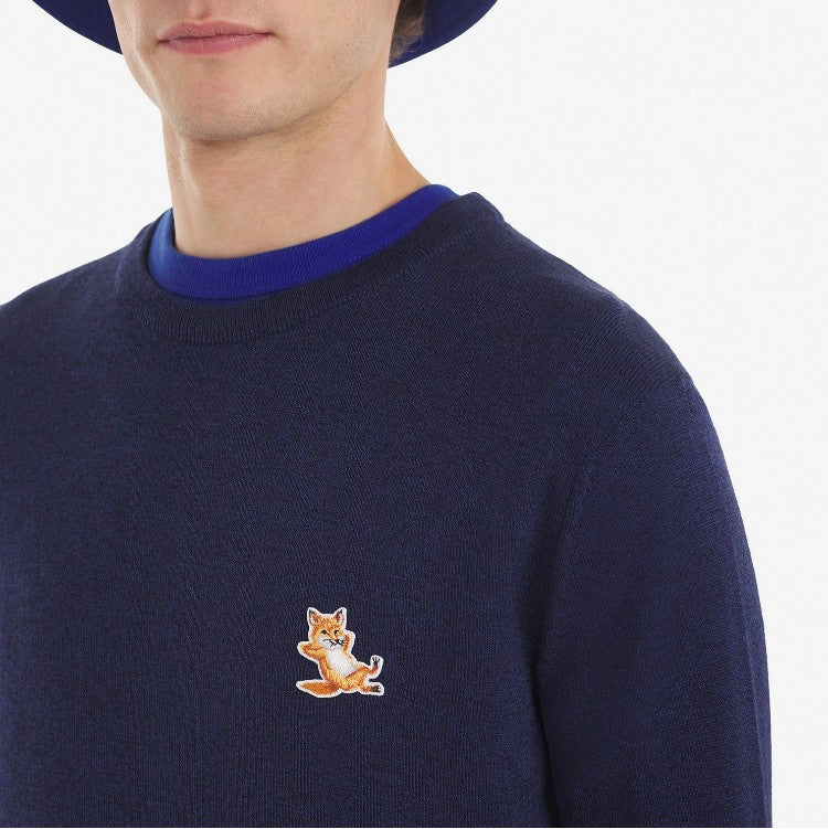 Maison Kitsuné Chillax Fox Patch R-Neck Sweatshirt (MW00321KM0001)