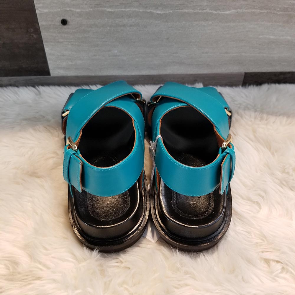 Marni Fussbett Leather Cross-Strap Sandals (FBMS005201 P3614)