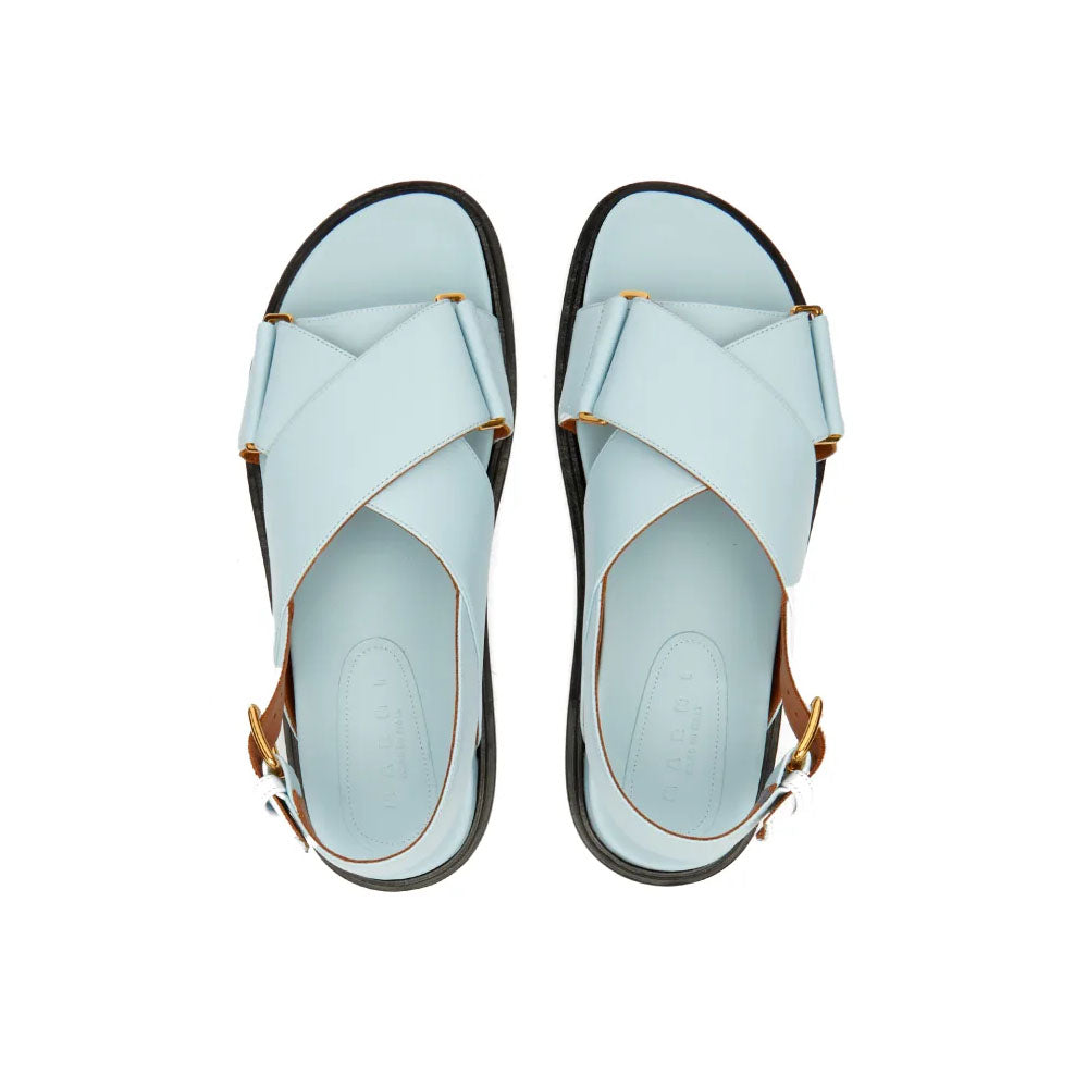 Marni Fussbett Leather Cross-Strap Sandals (FBMS005201 P3614)