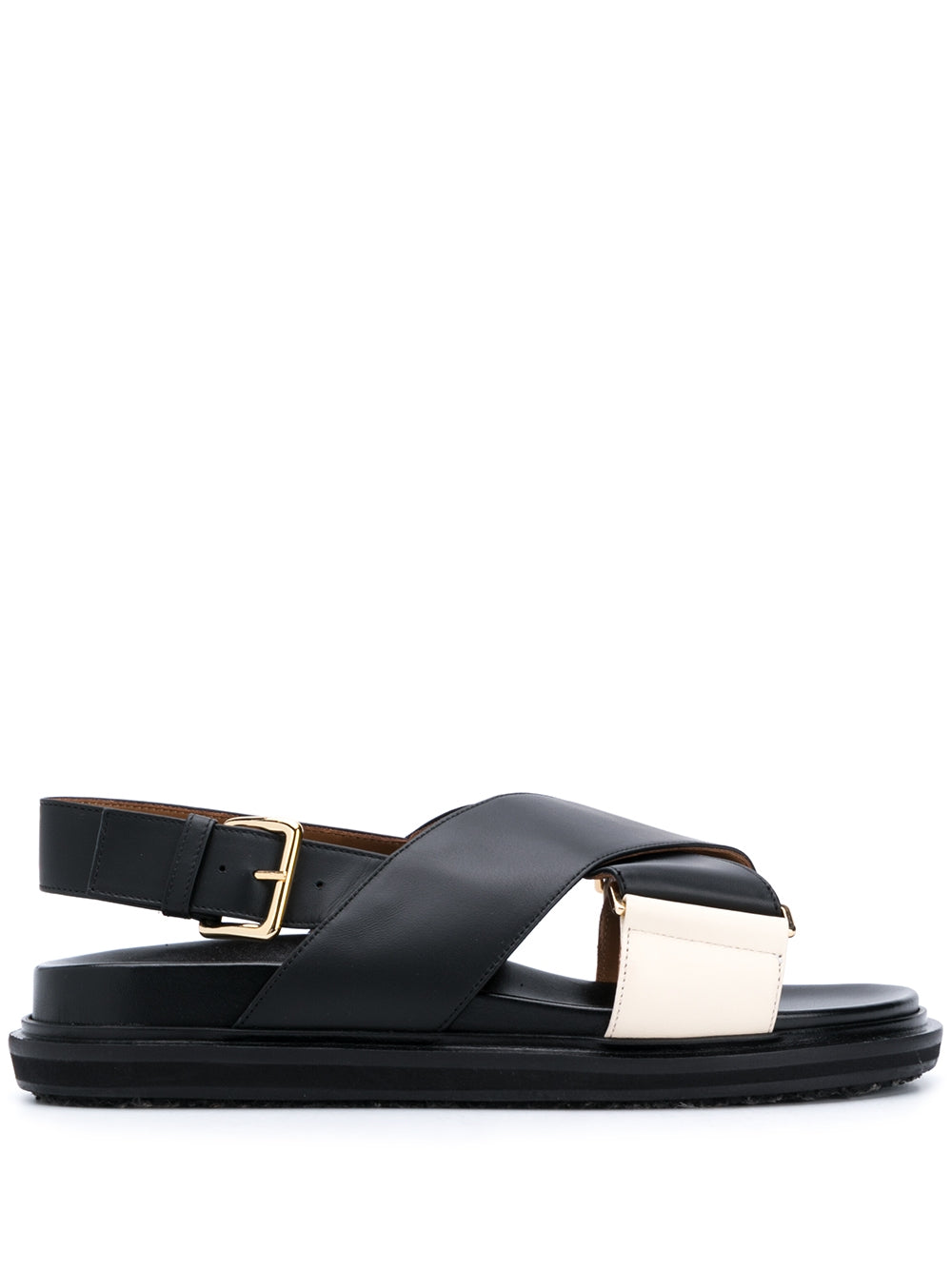 Marni Fussbett Leather Cross-Strap Sandals (FBMS005201 P3614)