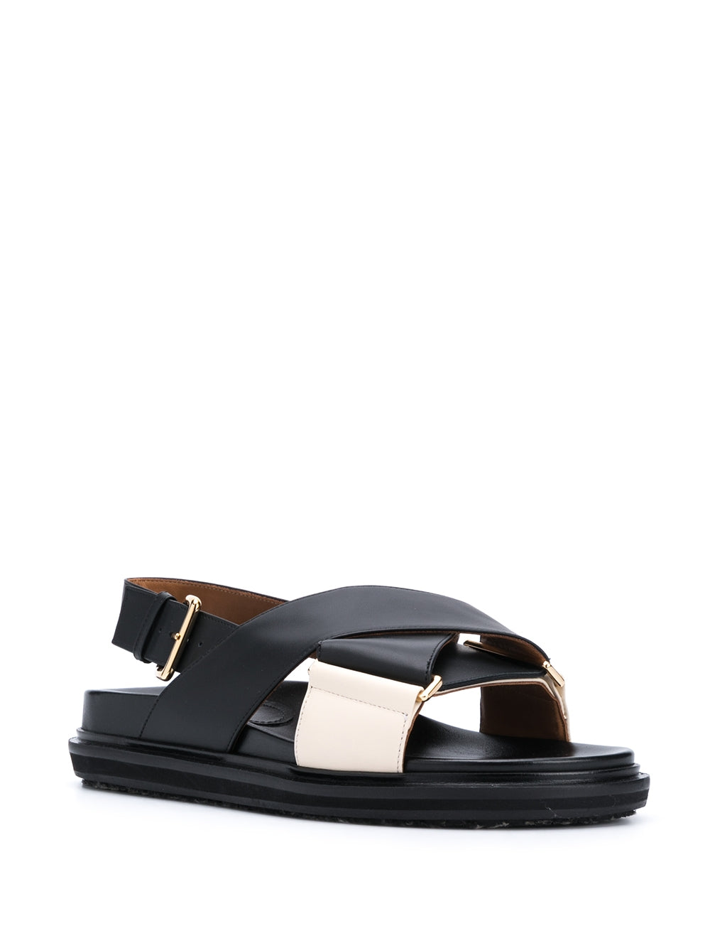 Marni Fussbett Leather Cross-Strap Sandals (FBMS005201 P3614)