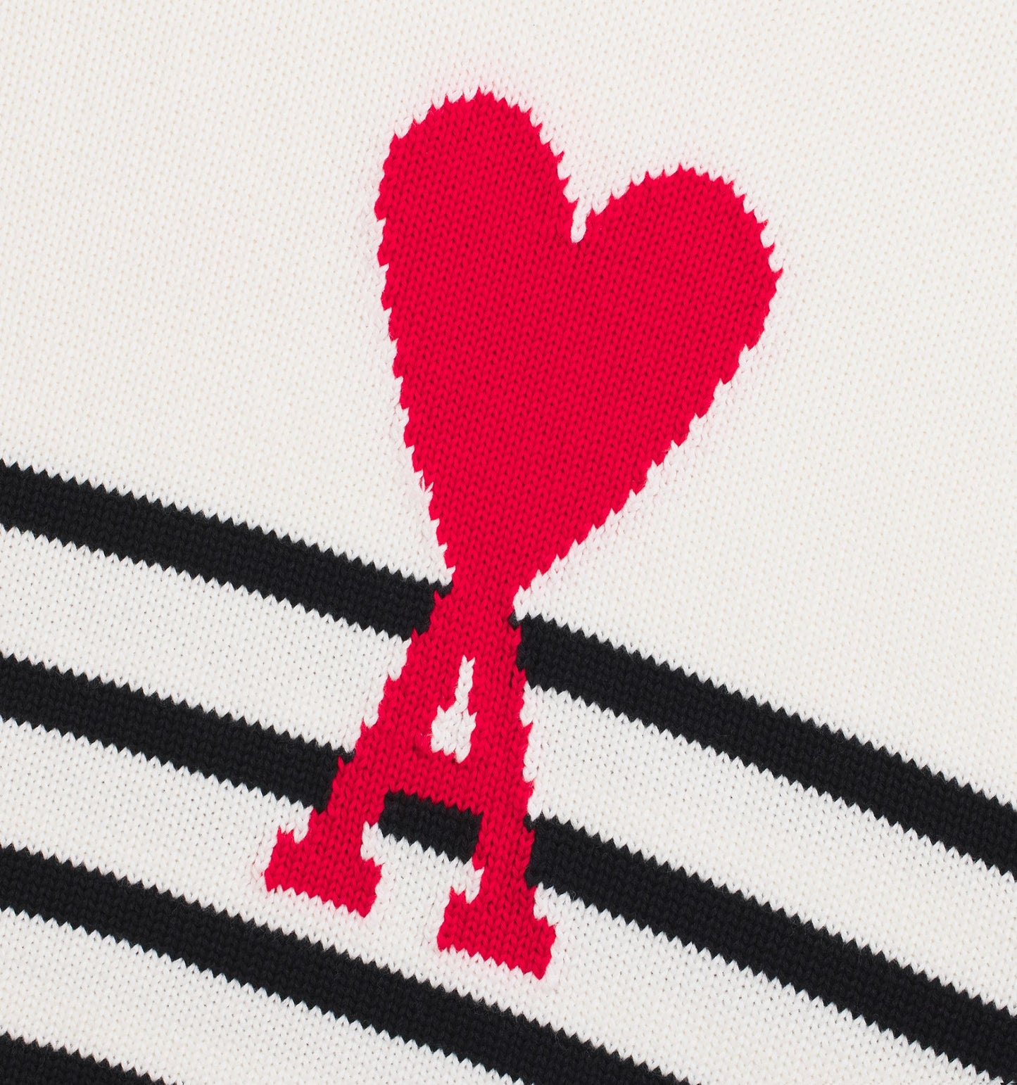 AMI Big Heart Logo Stripe Knit Sweater (E22UKS004.016)
