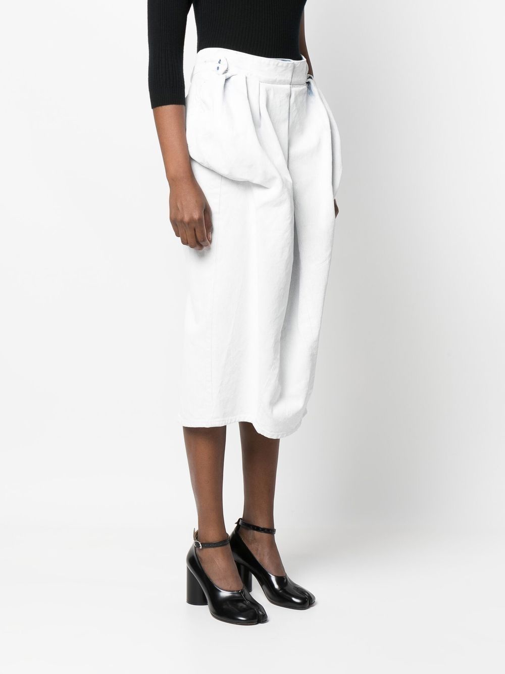 Maison Margiela Crack Denim Gathered Midi Skirt (SI0MA0005)
