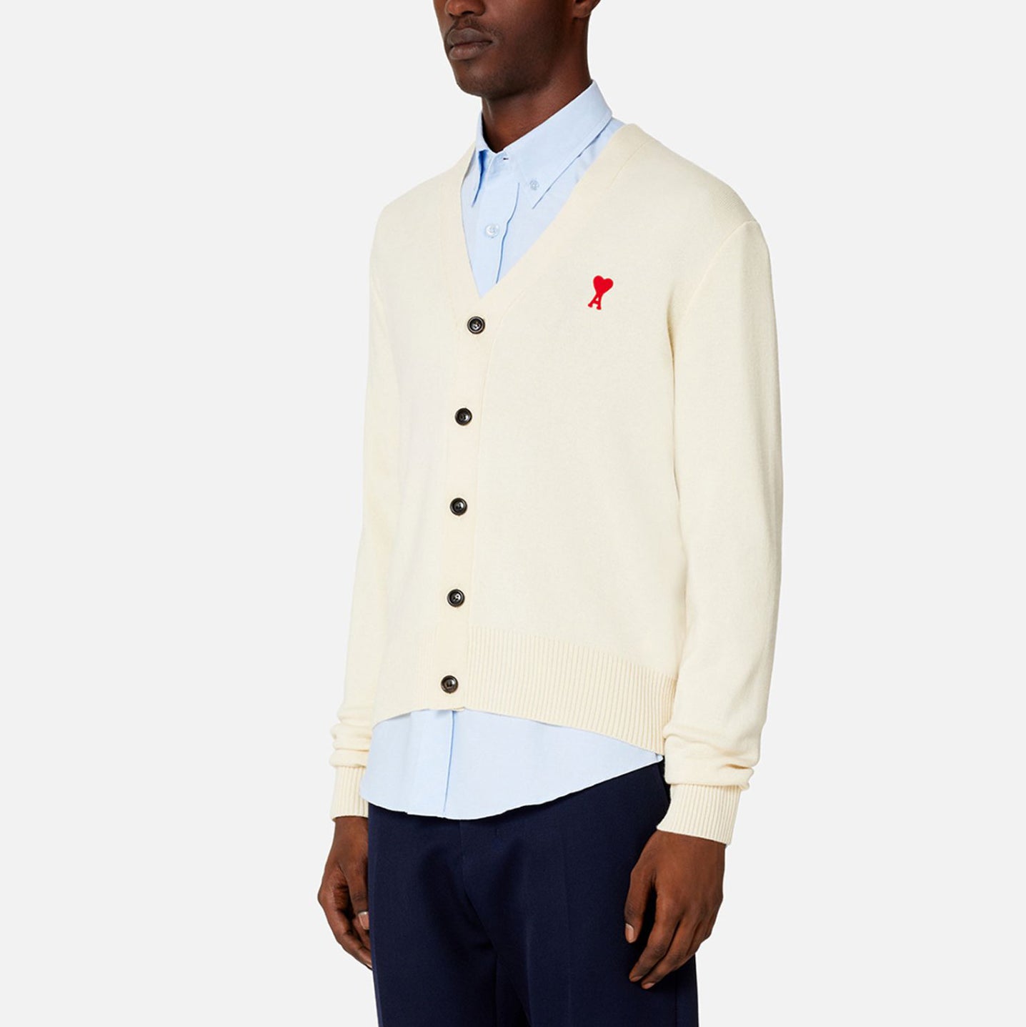 AMI Small Heart Wool Cardigan (HKC001.L001)