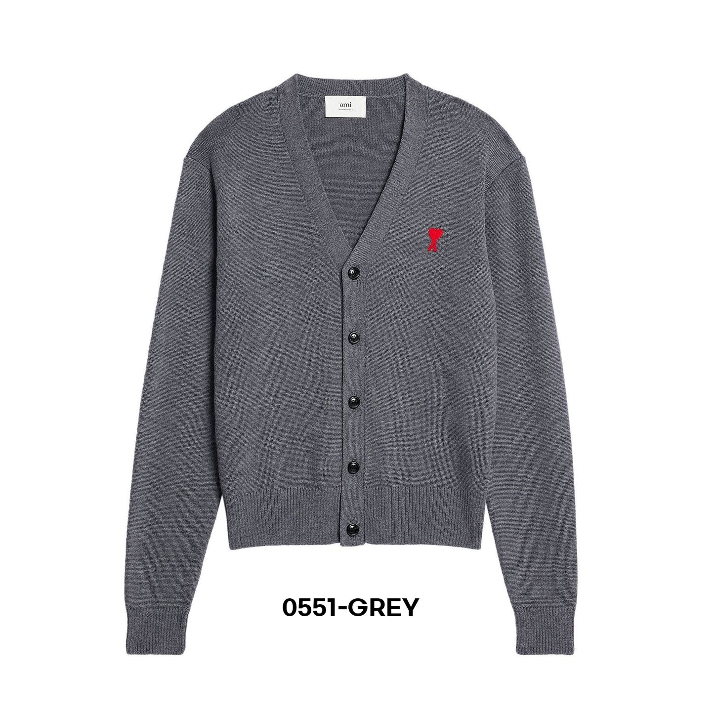 AMI Small Heart Wool Cardigan (HKC001.L001)