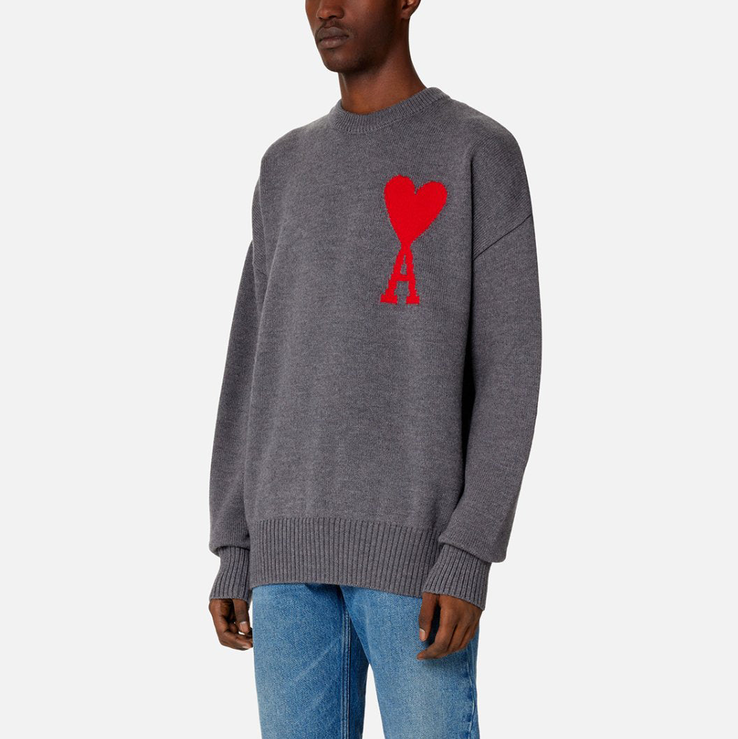 AMI Big Heart Logo Crewneck Sweater (UKS002.018)
