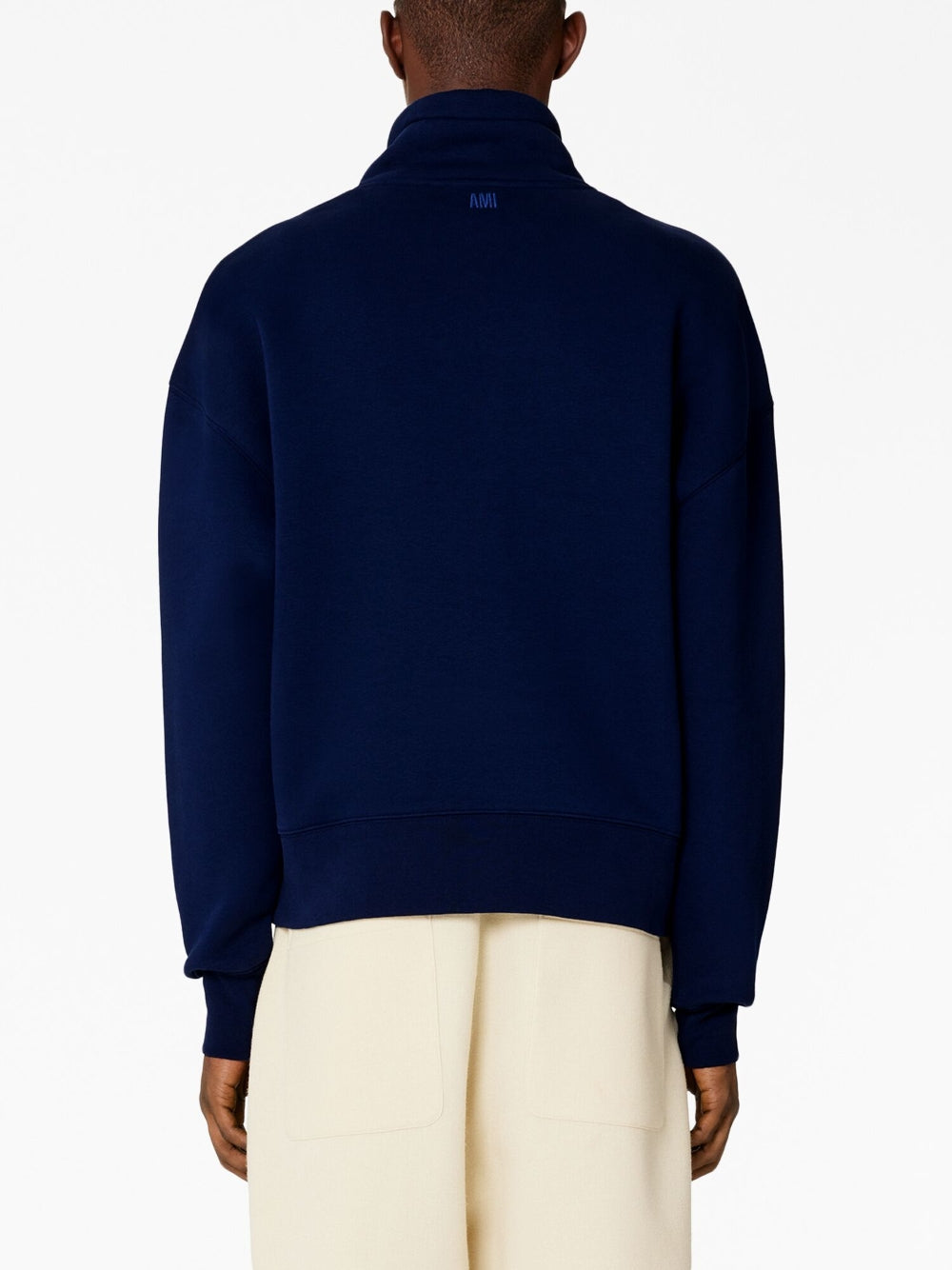 AMI Small Heart Logo Half Zipped Sweatshirt (USW512.740)