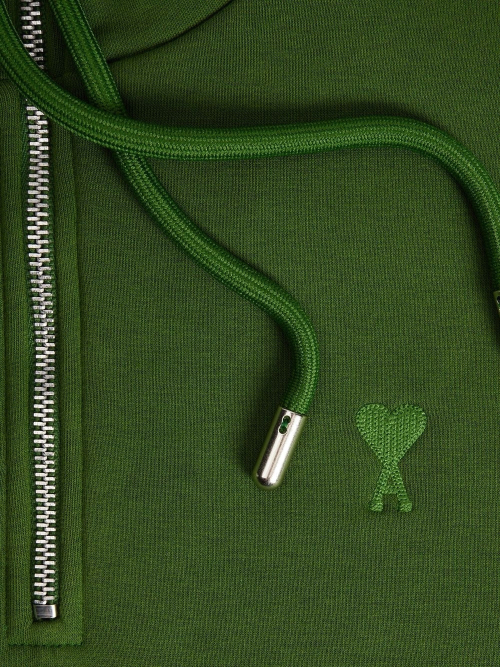 AMI Small Heart Logo Half Zipped Sweatshirt (USW512.740)