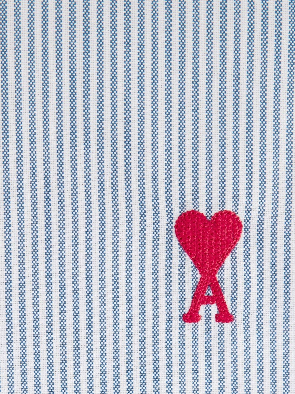 AMI Paris Heart Embroidery Striped Shirt (HSH113.CO0021)