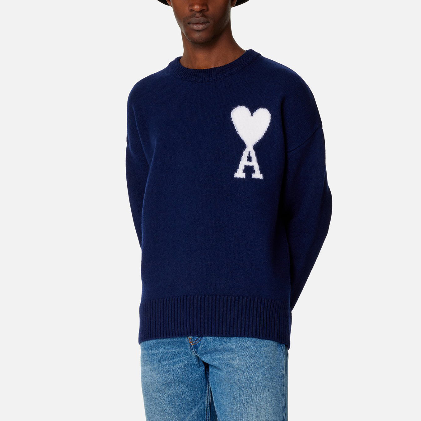 AMI Big Heart Logo Crewneck Sweater (UKS002.018)
