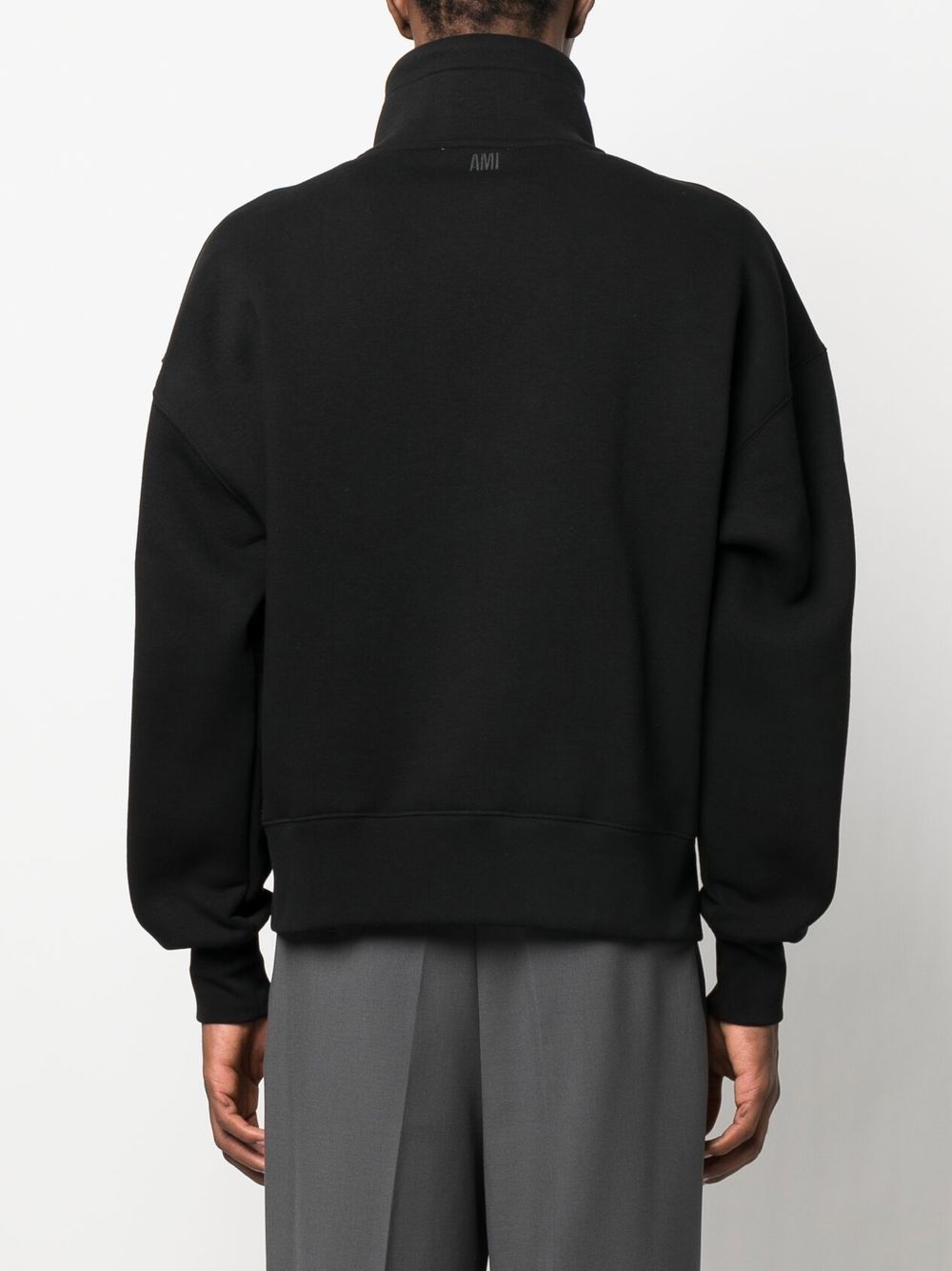 AMI Small Heart Logo Half Zipped Sweatshirt (USW512.740)