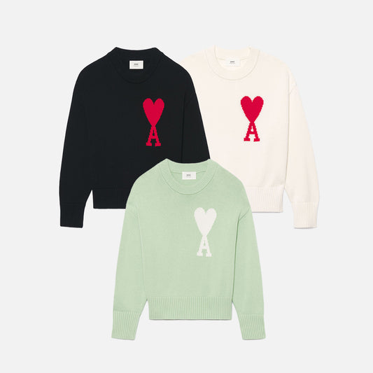 AMI Big Heart Logo Overfit Sweater (UKS003.016)