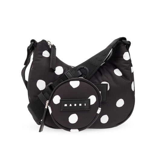 Marni Polka Dot Nylon Shoulder Bag with Coin Pouch (SBMQ0072U7)