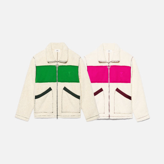 AMI Paris Fleece Zip Jacket (E22HJK003.757)