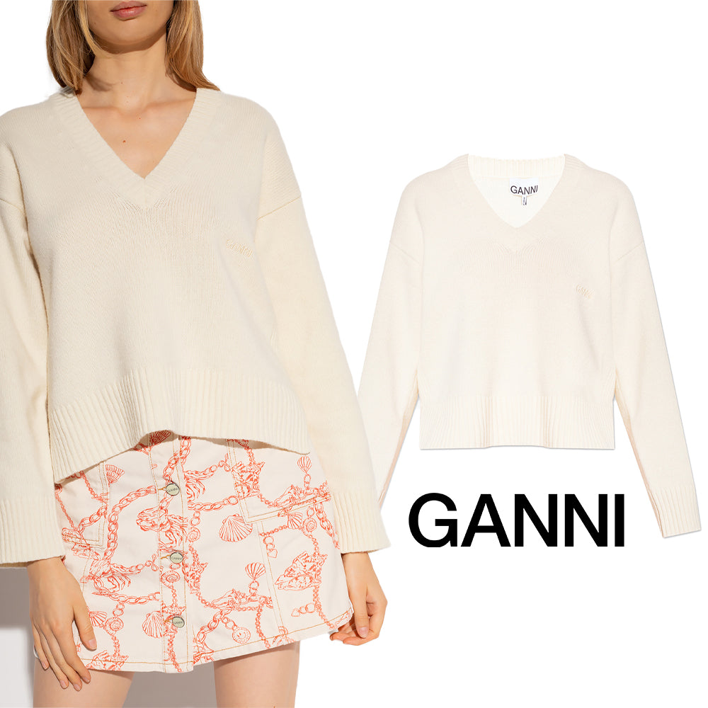 GANNI Logo Crewneck Sweatshirt (K1760)