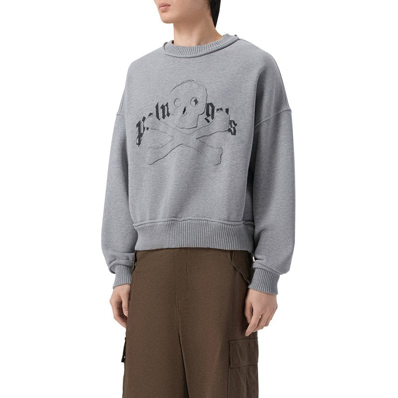 Palm Angels Skull Embroidery Loose Crew PMBA08MS26FLE001