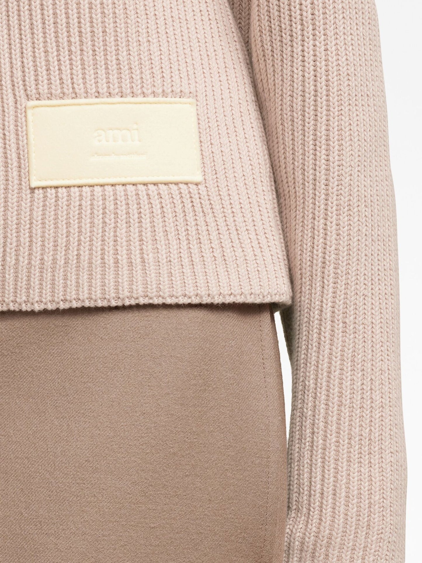 AMI Paris Ribbed Wool Patch Logo Sweater (FKS024.KN0031)