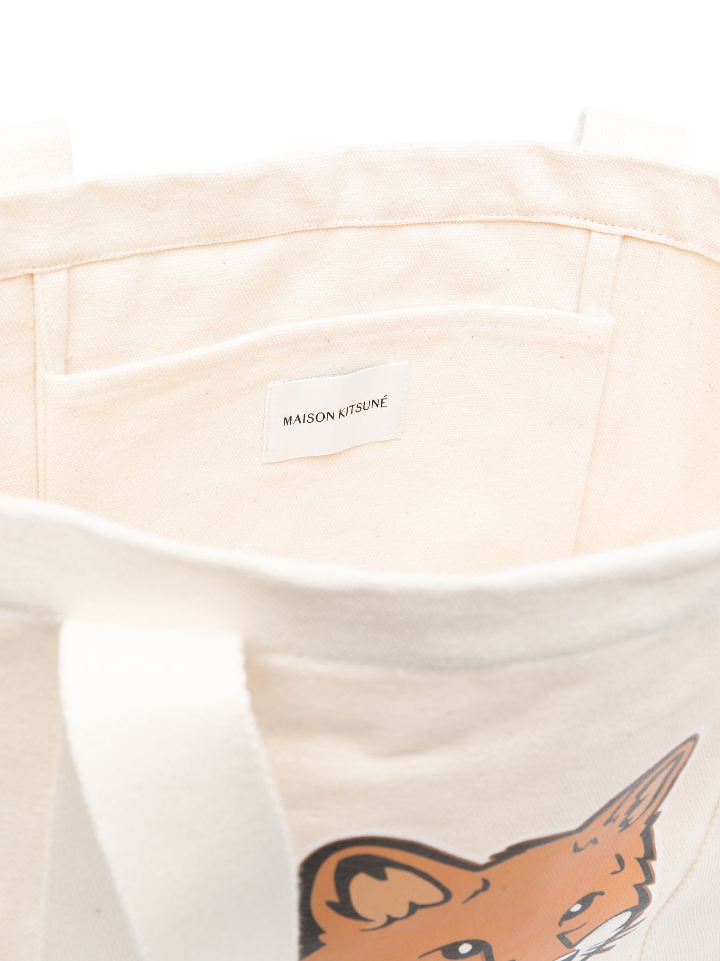 Maison Kitsuné Fox Head Patch Canvas Tote Bag (LW05101WW0050)