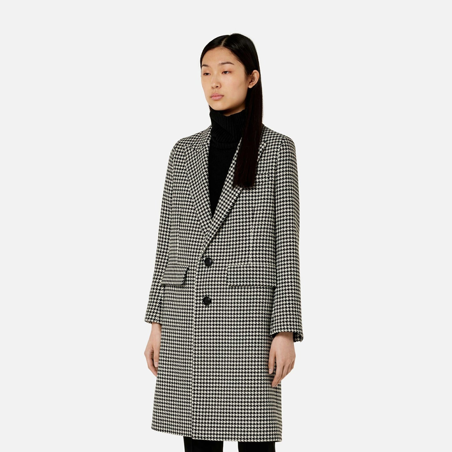 AMI Paris Checked Wool Blend Coat (A21FM004.217)