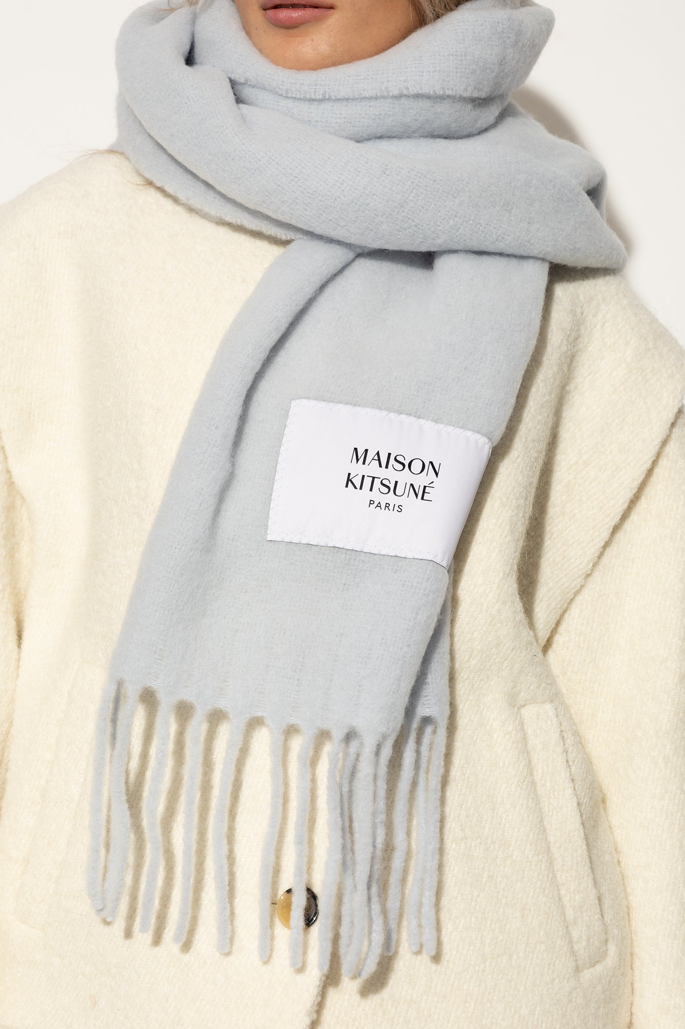 Maison Kitsuné Baby Alpaka Scarf Ivory (LM06206WA0022)
