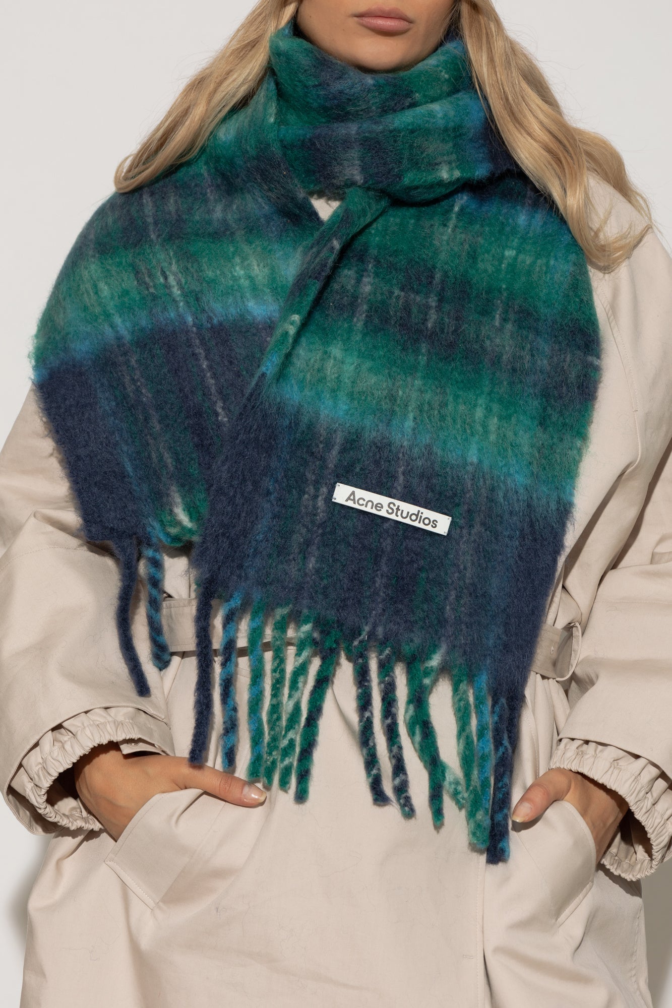 Acne Studios Mohair Check Scarf  (FN-UX-SCAR000458)