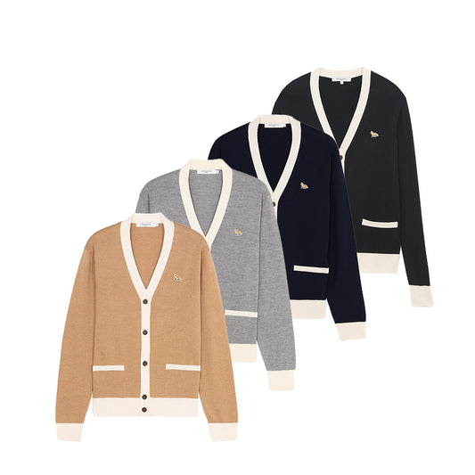Maison Kitsuné Contrast Trim Fox Head Cardigan (HU00542KT1036)