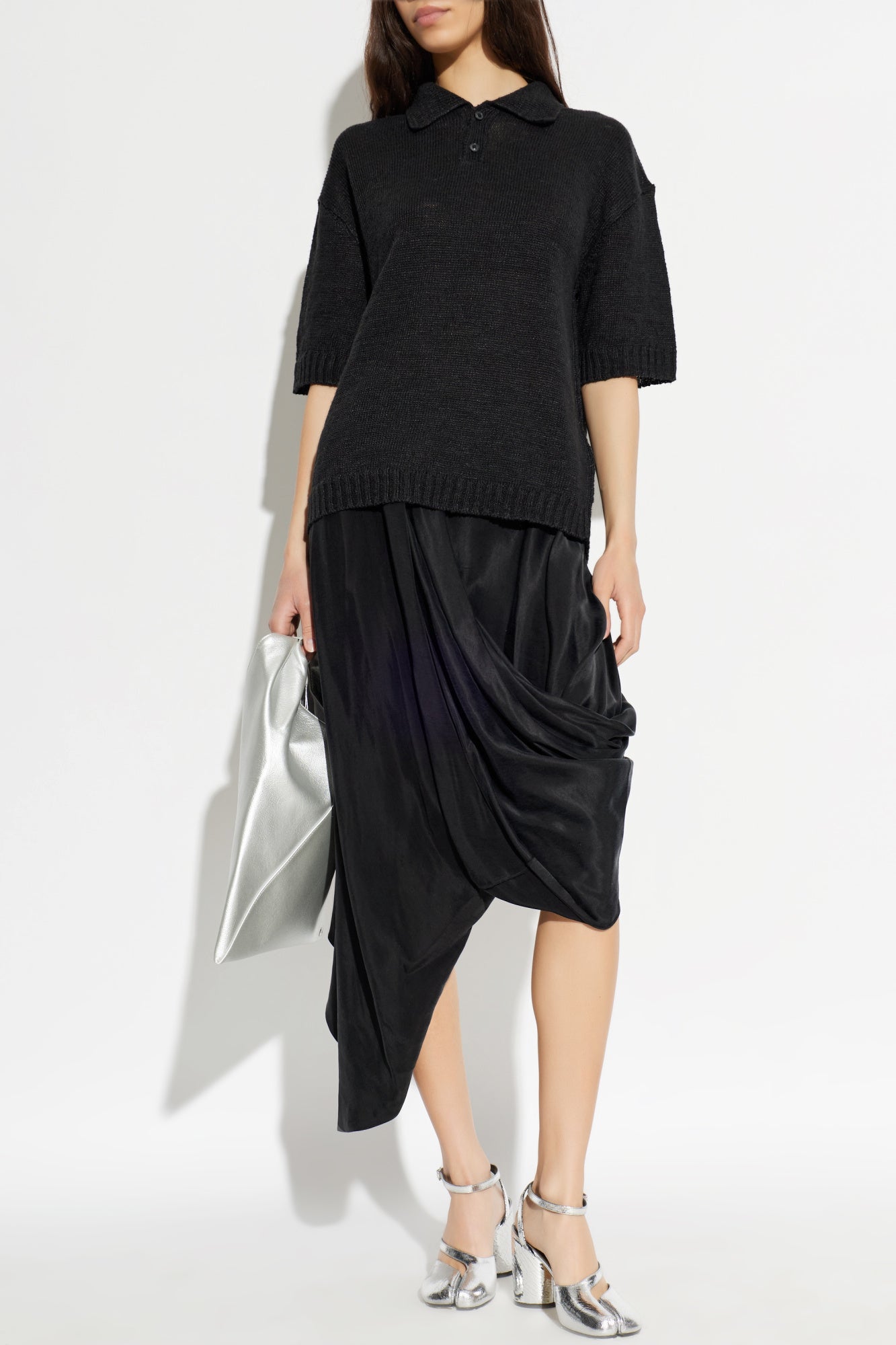 Maison Margiela Hemp Knit Polo S51GL0055 M13099 900 (Women’s Black)
