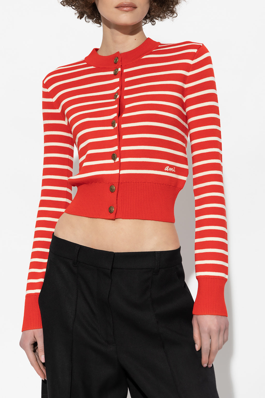 Ami de Coeur Striped Wool Cardigan (FKC011.KN0003)