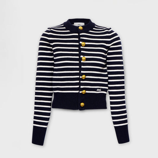 AMI Striped Sailor Cardigan (FKC039.KN0061)