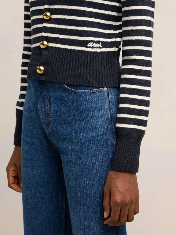 AMI Striped Sailor Cardigan (FKC039.KN0061)