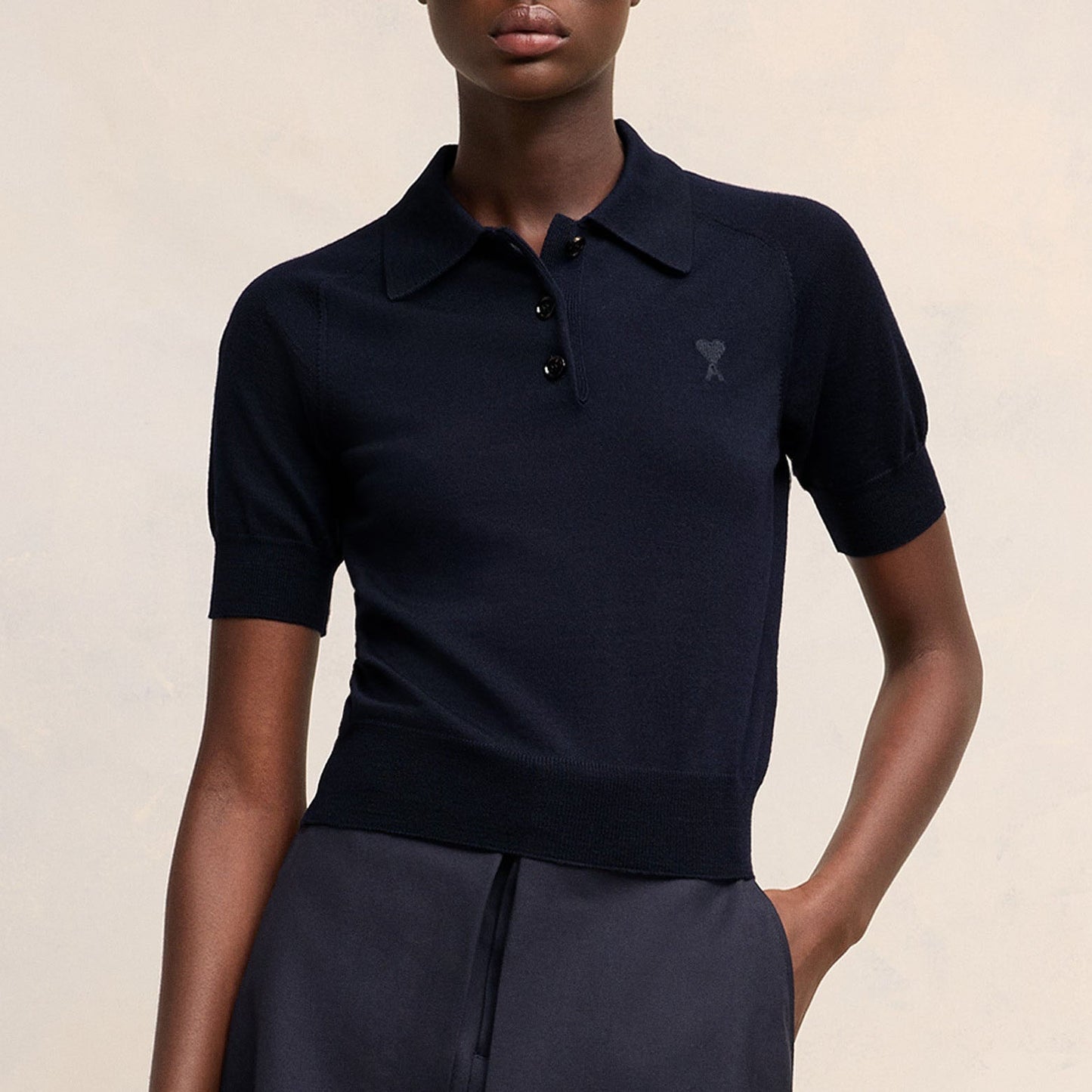 AMI Paris Knit Polo Shirt (FPL041.KN0039)