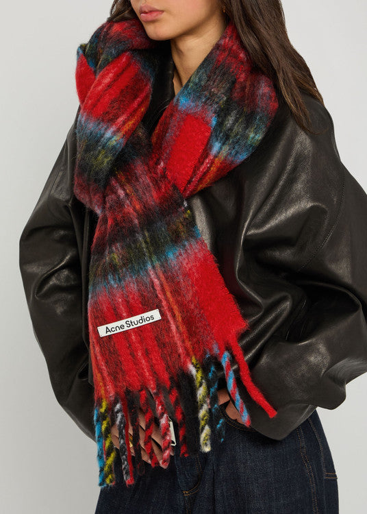 Acne Studios Mohair Check Scarf  (FN-UX-SCAR000458)