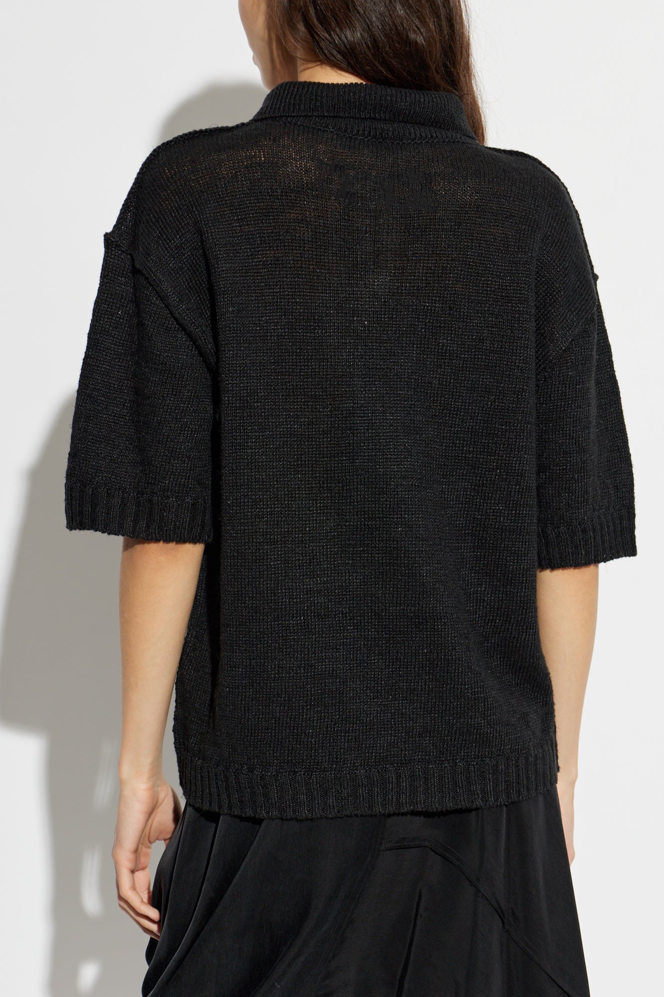 Maison Margiela Hemp Knit Polo S51GL0055 M13099 900 (Women’s Black)