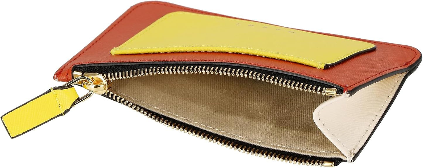 MARNI TRICOLOR LEATHER ZIP CARD HOLDER (PFMO0025U2)