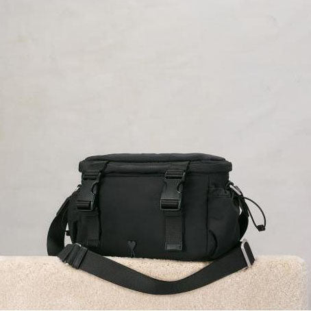 AMI Paris Technical Crossbody Bag with Buckle Straps (ULL183.AW0021)