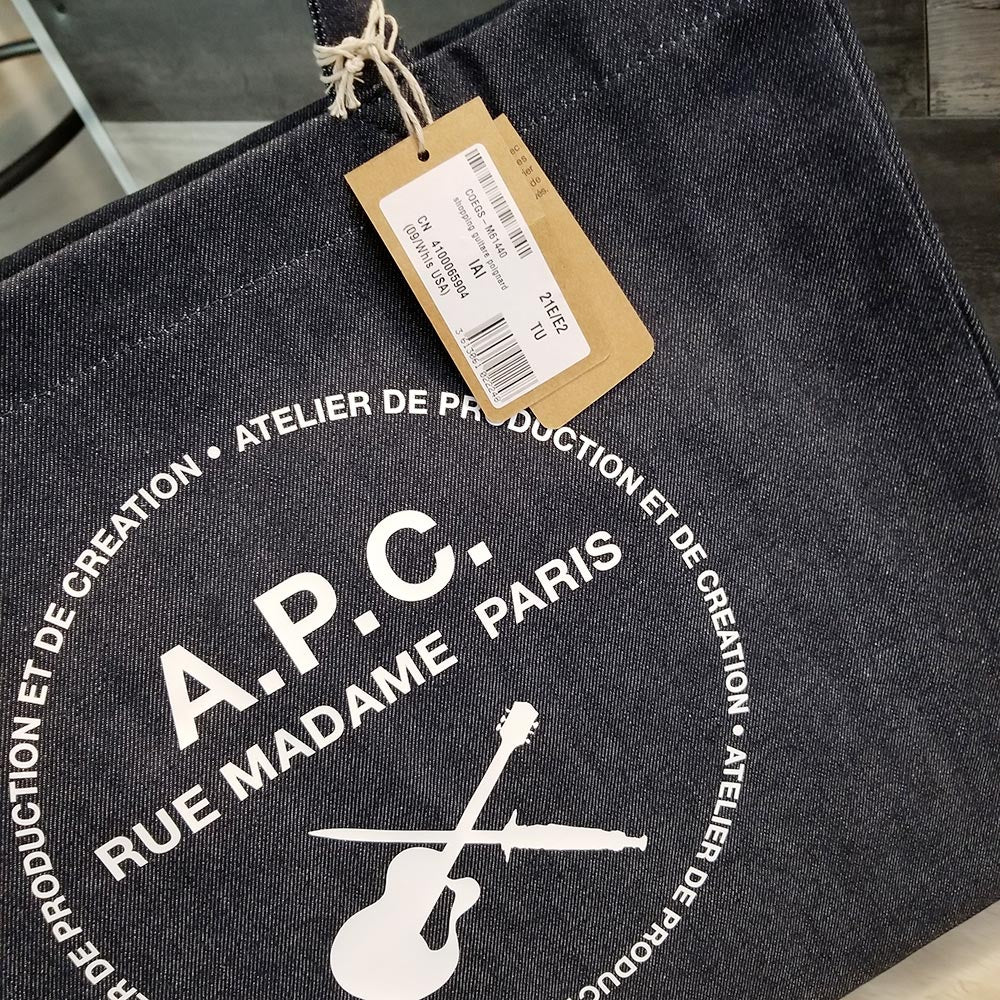A.P.C. Guitar Logo Denim Shopping Bag (COEGS-M61440)