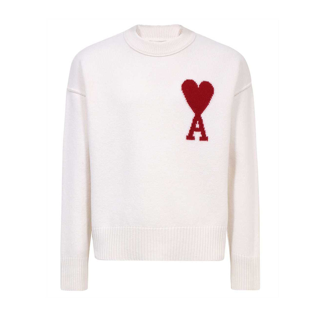 AMI Paris Big Heart Logo Wool Sweater (BFUKS006.018)