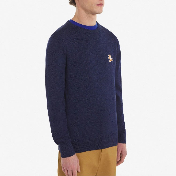 Maison Kitsuné Chillax Fox Patch R-Neck Sweatshirt (MW00321KM0001)