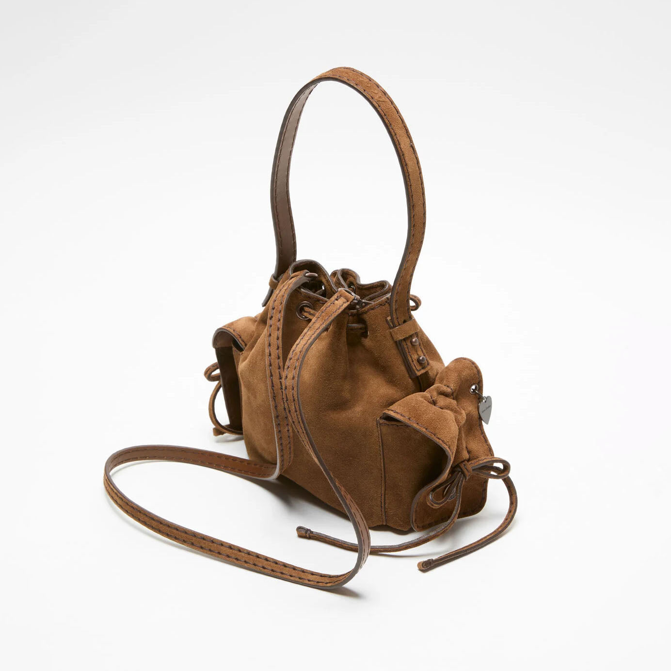 Acne Studios Suede Multi Pocket Mini Bucket Bag (A10458)