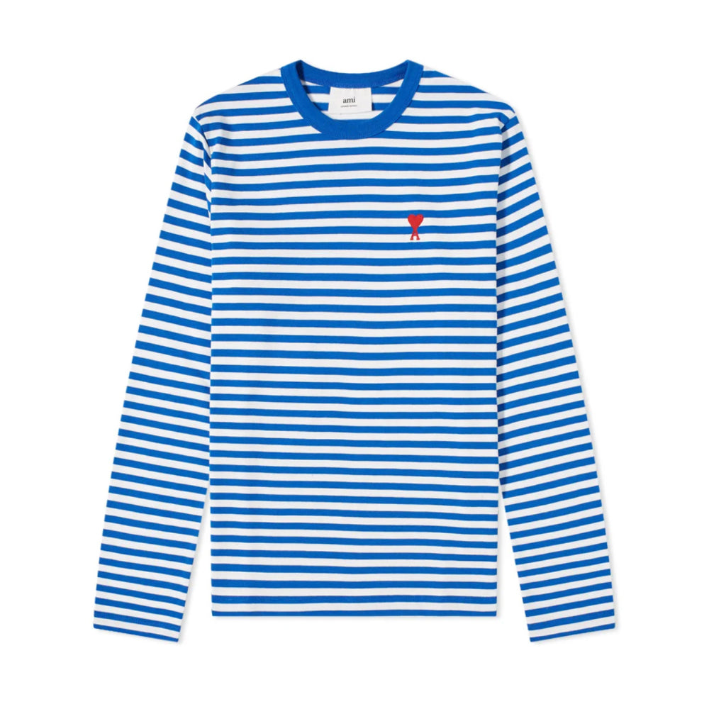 AMI Paris AMI de Coeur Marinière Long Sleeve T-Shirt (A21HJ106.72)