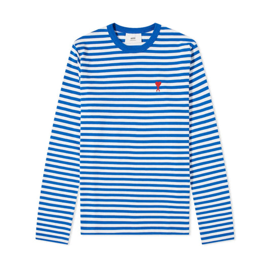 AMI Paris AMI de Coeur Marinière Long Sleeve T-Shirt (A21HJ106.72)